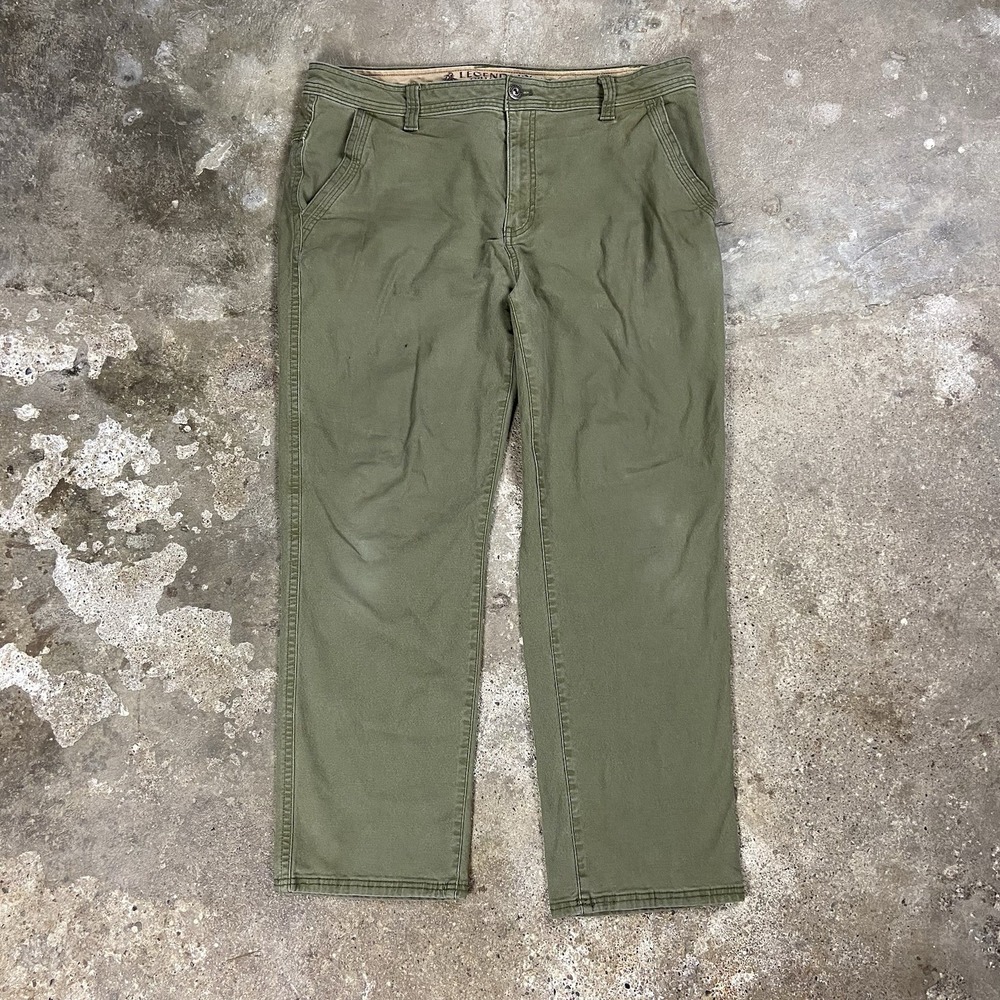 Legendary Outfitters Canvas Pants Size 36x30 Olive Green Straight Fit Work Wear
